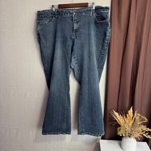 St John's Bay Women's Jeans Size 24W Blue Denim Embroidery Pockets Bootcut